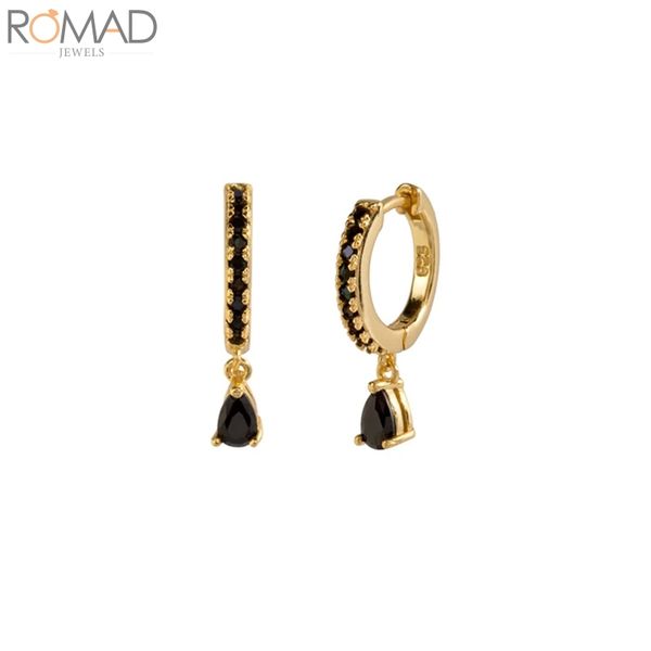 romad 925 sterling silver hoop earrings for women water drop black zircon earring hoops earings luxury s925 jewelry pendientes, Golden;silver
romad 925 sterling silver hoop earrings for women water drop black zircon earring hoops earings luxury s925 jewelry pendientes, Golden;silver