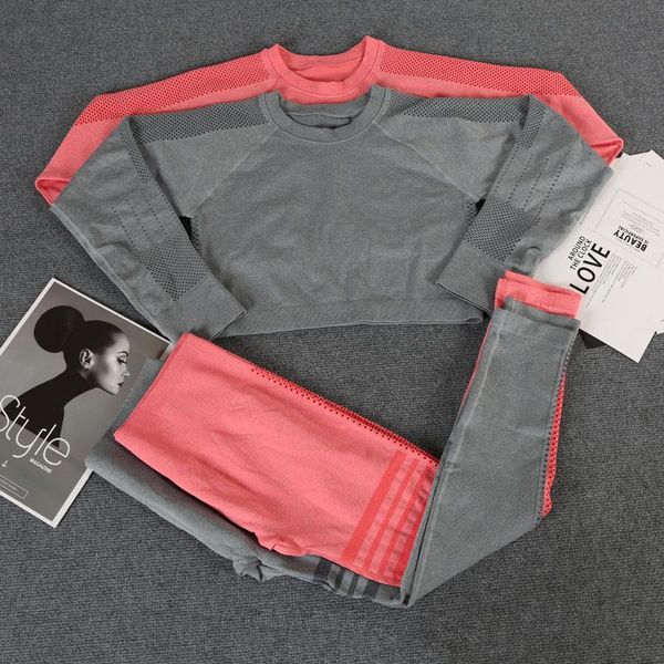женская йога 2pcs костюмы бесшовные sportwear выдалбливают фитнес спорт gymshark two piece set workout рубашка с длинным рукавом леггинсы же, Gray
женская йога 2pcs костюмы бесшовные sportwear выдалбливают фитнес спорт gymshark two piece set workout рубашка с длинным рукавом леггинсы же, Gray