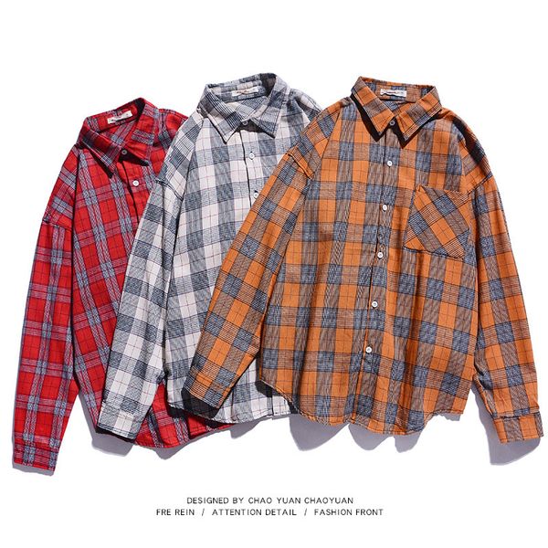 japan style brand plaid shirt for men's long sleeve spring autumn kg-1064, White;black
japan style brand plaid shirt for men's long sleeve spring autumn kg-1064, White;black