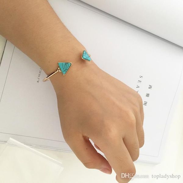 Simple personality geometric stone texture mosaic marble turquoise double triangular bangle bracelet wholesale free shipping
Simple personality geometric stone texture mosaic marble turquoise double triangular bangle bracelet wholesale free shipping