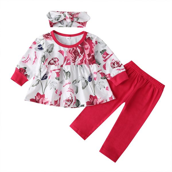2020 toddler kids baby girls clothes floral t shirt pants headband outfits set baby boys clothing newborn outfits set, White
2020 toddler kids baby girls clothes floral t shirt pants headband outfits set baby boys clothing newborn outfits set, White