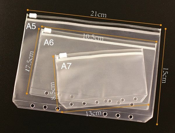 a6 waterproof transparent document bag zipper pull side inside the notebook 6 hole loose-leaf bag receipt storage bag a10
a6 waterproof transparent document bag zipper pull side inside the notebook 6 hole loose-leaf bag receipt storage bag a10