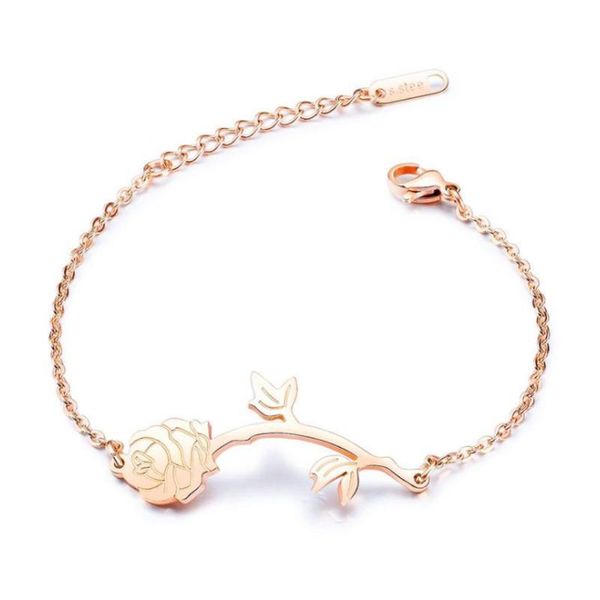 link, chain lan fashion rose flowers woman bracelets gold color titanium steel bracelet for women gift, Black
link, chain lan fashion rose flowers woman bracelets gold color titanium steel bracelet for women gift, Black