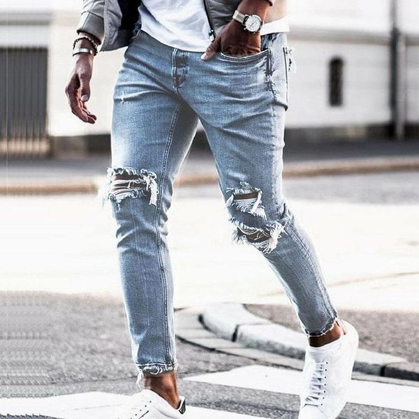 2020 men denim jeans pants trousers male casual fashion skinny ripped hole pencil sweatpants hombre outwear, Blue
2020 men denim jeans pants trousers male casual fashion skinny ripped hole pencil sweatpants hombre outwear, Blue