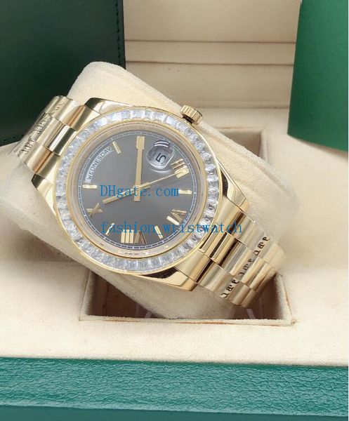 mens watches 41mm diamond bezel roman number black dial 18k rose gold steel 228396 mechanical automatic fashion wristwatch, Slivery;brown
mens watches 41mm diamond bezel roman number black dial 18k rose gold steel 228396 mechanical automatic fashion wristwatch, Slivery;brown