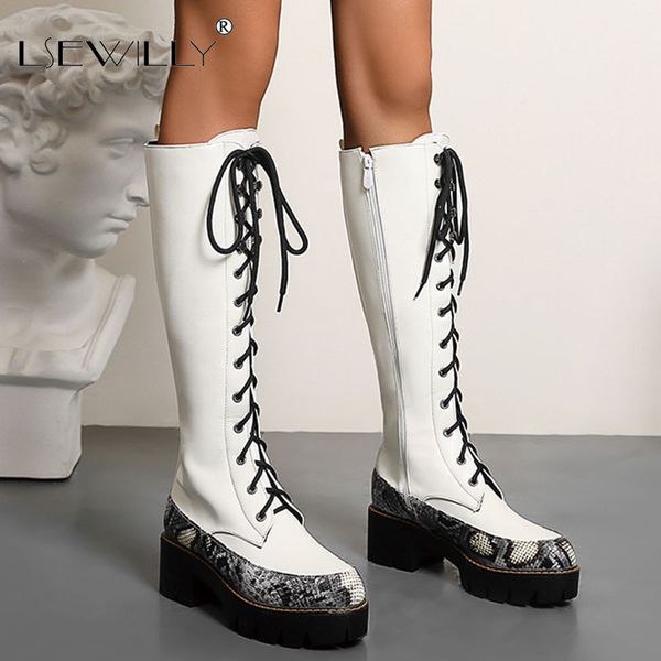 lsewilly 2021 square heel pu leather women shoes casual round toe lace up zip fashion ladies knee high boots big size 34-43, Black
lsewilly 2021 square heel pu leather women shoes casual round toe lace up zip fashion ladies knee high boots big size 34-43, Black