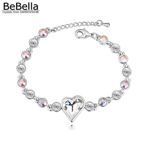 bebella trendy heart crystal charm chain bracelet made with crystals from for women fashion jewlry gift for girls, Black 
bebella trendy heart crystal charm chain bracelet made with crystals from for women fashion jewlry gift for girls, Black