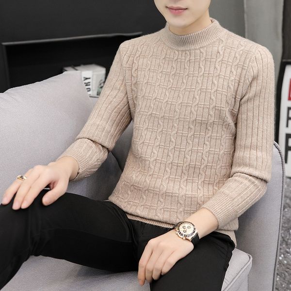 2021 men's autumn new sweater youth fashion half-collar handsome base long-sleeved sweater, White;black
2021 men's autumn new sweater youth fashion half-collar handsome base long-sleeved sweater, White;black