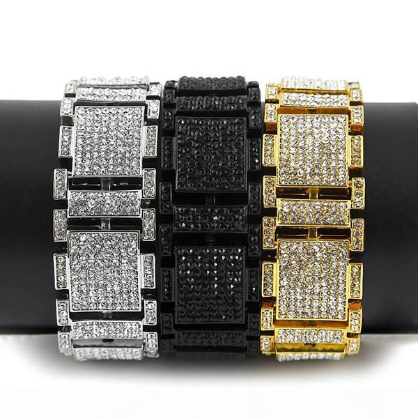 exaggerated punk bangle shiny full rhinestone bracelets hip hop bling joyas hip-hop men women wristbands chains gold silver black 
exaggerated punk bangle shiny full rhinestone bracelets hip hop bling joyas hip-hop men women wristbands chains gold silver black