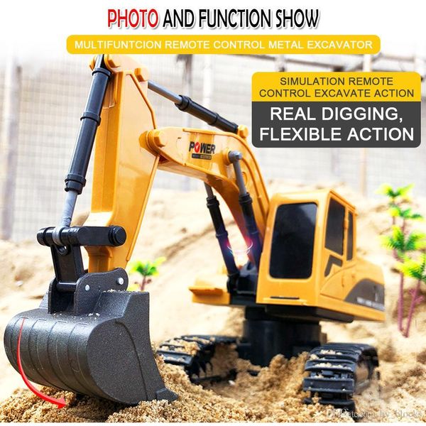 1:24 6ch metal excavator charging rc car 270 degree rotation alloy bucket remote control vehicle sound light truck model kids toys
1:24 6ch metal excavator charging rc car 270 degree rotation alloy bucket remote control vehicle sound light truck model kids toys