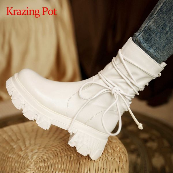 krazing pot motorcycle boots genuine leather waterproof round toe thick high heel zipper handsome punk maiden mid-calf boots l97, Black
krazing pot motorcycle boots genuine leather waterproof round toe thick high heel zipper handsome punk maiden mid-calf boots l97, Black