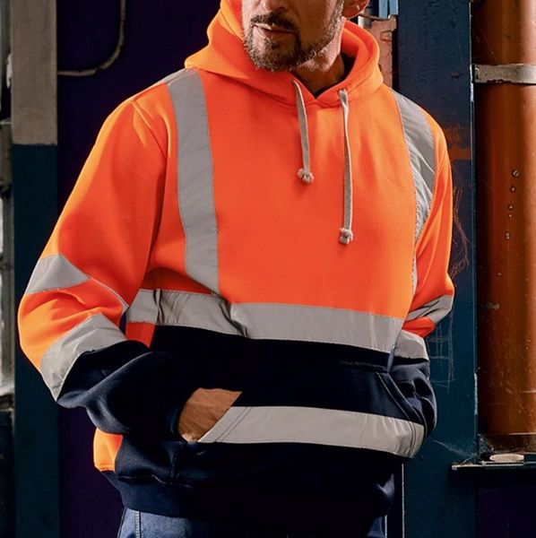 mens road work high visibility pullover long sleeve hooded sweatshirt hoody reflective zipper with pocket streetwear, Black
mens road work high visibility pullover long sleeve hooded sweatshirt hoody reflective zipper with pocket streetwear, Black