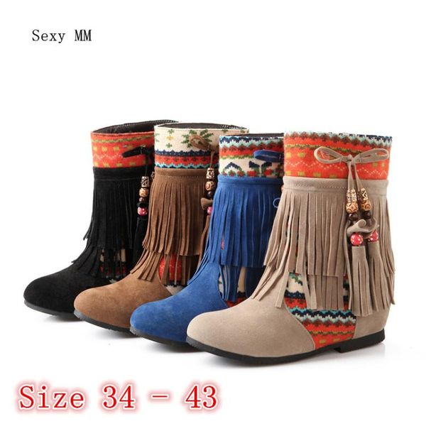 spring autumn women mid calf boots wedge height increasing woman short boots plus size 34 - 40 41 42 43, Black
spring autumn women mid calf boots wedge height increasing woman short boots plus size 34 - 40 41 42 43, Black