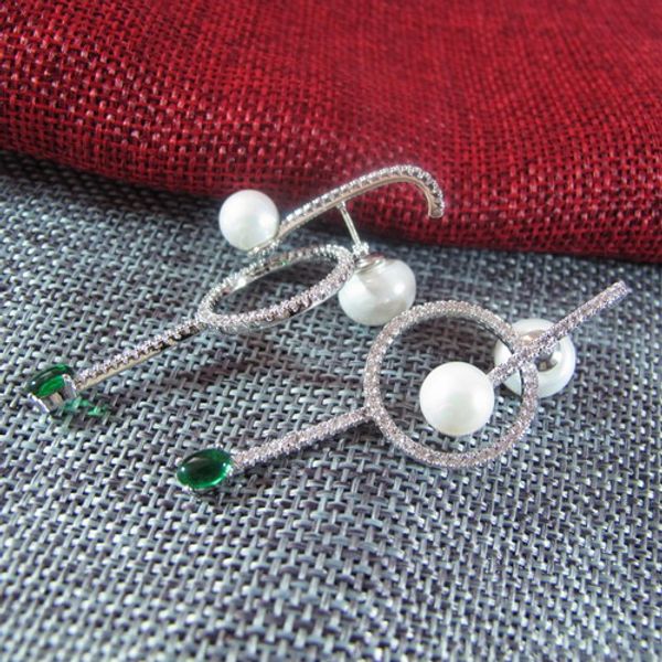 long 925 sterling silver earpin cz diamond/ imitation pearl emerald green earrings 18k white gold plated women party jewelry, Golden;silver
long 925 sterling silver earpin cz diamond/ imitation pearl emerald green earrings 18k white gold plated women party jewelry, Golden;silver