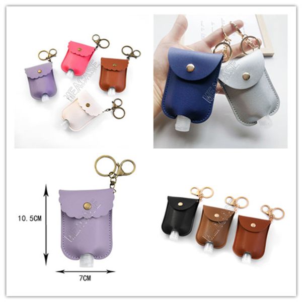 30ml hand sanitizer bottle with pu leather cover cases sleeve key chain ring bag pendants clear alcohol gel perfume travel bottles d81905
30ml hand sanitizer bottle with pu leather cover cases sleeve key chain ring bag pendants clear alcohol gel perfume travel bottles d81905