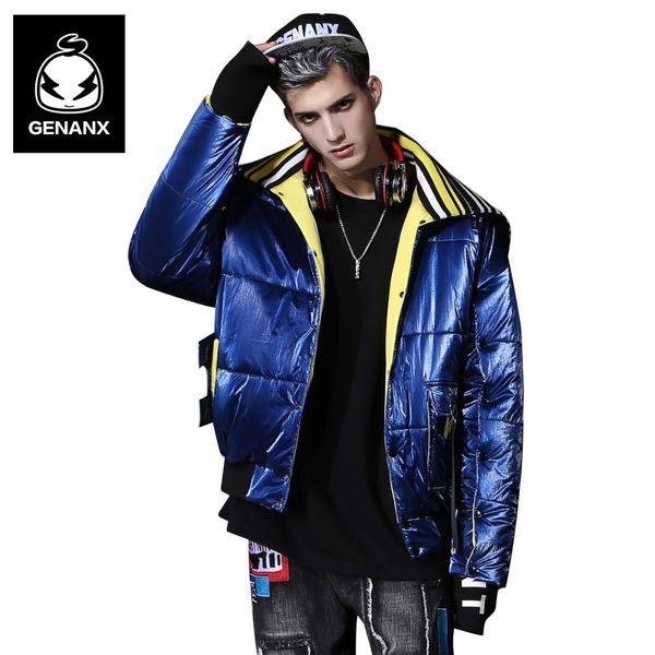 genanx brand collar detachable white duck down 2018 new korean version loose casual winter jacket men's down coats, Black 
genanx brand collar detachable white duck down 2018 new korean version loose casual winter jacket men's down coats, Black
