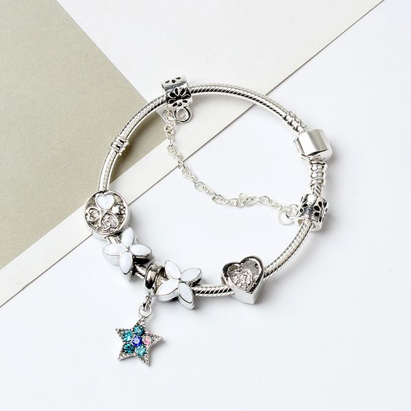 925 silver p bracelets for women four leaf clover bracelet starry sky blue crystal beads bracelet valentine's day gift ing, Black
925 silver p bracelets for women four leaf clover bracelet starry sky blue crystal beads bracelet valentine's day gift ing, Black
