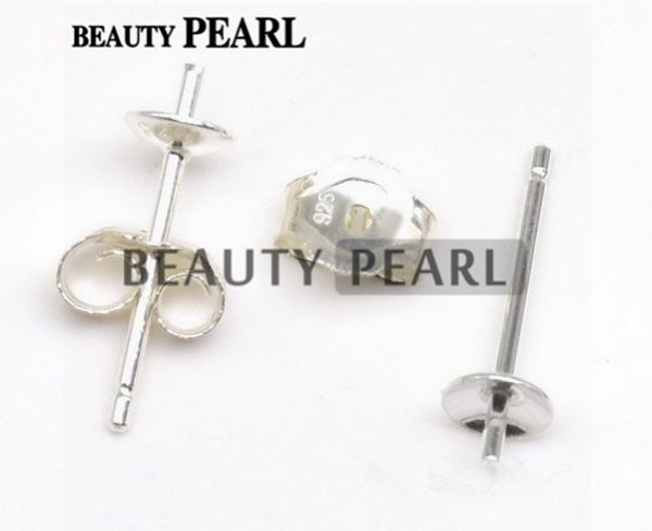 50 pairs wholesale 925 sterling silver ear studs findings stud with back, earring base and back ser sets, White
50 pairs wholesale 925 sterling silver ear studs findings stud with back, earring base and back ser sets, White