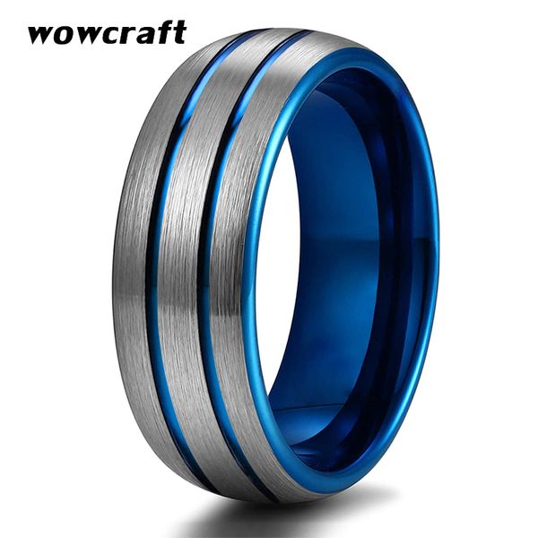 men 8mm tungsten carbide wedding band rings blue plated fashion ring dome edges brush finish comfort fit personal customize, Golden;silver
men 8mm tungsten carbide wedding band rings blue plated fashion ring dome edges brush finish comfort fit personal customize, Golden;silver