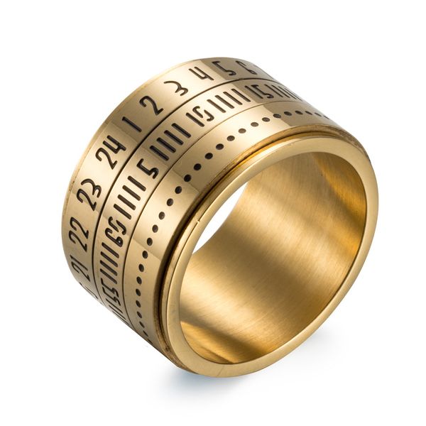 14 mm 316l stainless steel biker motocyle ring hip hop jewelry fashion men time rotating ring titanium steel arabic numerals calendar ring
14 mm 316l stainless steel biker motocyle ring hip hop jewelry fashion men time rotating ring titanium steel arabic numerals calendar ring