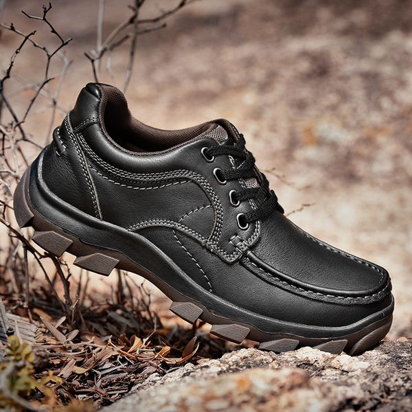 men shoes lace up oxfords soft outside casual genuine leather outdoor breathable handmade sneakers shoes footwear, Black
men shoes lace up oxfords soft outside casual genuine leather outdoor breathable handmade sneakers shoes footwear, Black