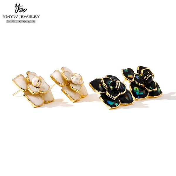 ymyw shell enamel flower plants earrings stud black white charm brand classic fashion real-golden-plated earrings brincos bijou, Golden;silver
ymyw shell enamel flower plants earrings stud black white charm brand classic fashion real-golden-plated earrings brincos bijou, Golden;silver