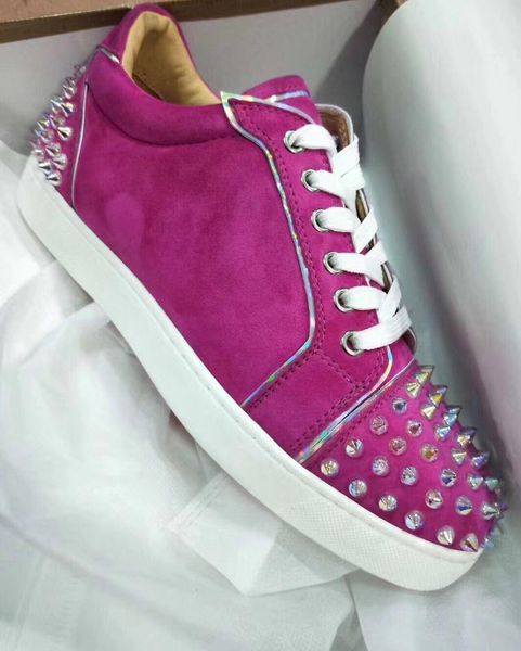 wholesale high-end pink suede leather low spikes red bottom mens sneakers luxurious brands rivets red sole casual walking eu35-47, Black
wholesale high-end pink suede leather low spikes red bottom mens sneakers luxurious brands rivets red sole casual walking eu35-47, Black