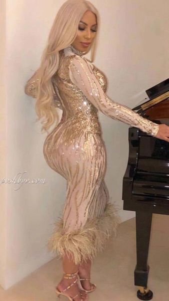 2020 new black gold sequined feathers mesh mid-calf long dress o neck women fashion vestidos bandage celebrity party dresses, Black;gray
2020 new black gold sequined feathers mesh mid-calf long dress o neck women fashion vestidos bandage celebrity party dresses, Black;gray