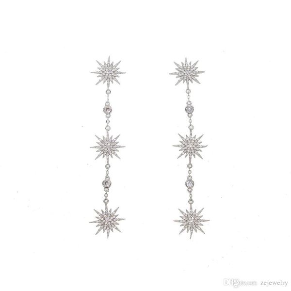 2019 New arrived Dazzling Sparking star northstar starburst charm dangling drop earrings cz women fashion long earring jewelry
2019 New arrived Dazzling Sparking star northstar starburst charm dangling drop earrings cz women fashion long earring jewelry