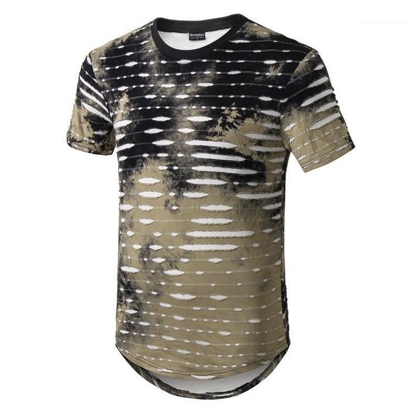 long holes printed tees short sleeved mens high street longline tshirts summer designer o-neck, White;black
long holes printed tees short sleeved mens high street longline tshirts summer designer o-neck, White;black