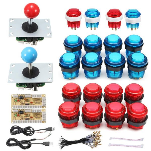 20pcs diy joystick arcade kits 2 players with 20 led arcade buttons 2 joysticks usb encoder kit + cables game parts set
20pcs diy joystick arcade kits 2 players with 20 led arcade buttons 2 joysticks usb encoder kit + cables game parts set