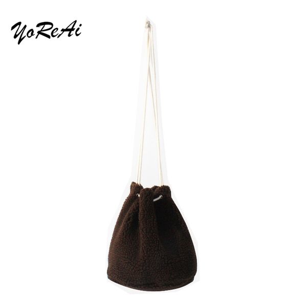 yoreai korean version of the cute diagonal women's bag drawstring closed lamb hair shoulder bags simple portable bucket package
yoreai korean version of the cute diagonal women's bag drawstring closed lamb hair shoulder bags simple portable bucket package