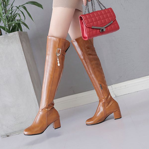 boots women over the knee thick low heels knight pu leather zipper autumn winter fashion shoes black brown beige
boots women over the knee thick low heels knight pu leather zipper autumn winter fashion shoes black brown beige