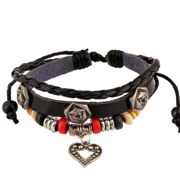 fashion heart rose beads charm women bracelet black leather alloy love retro wrap bangle braided wristbands vintage jewelry gift, Golden;silver
fashion heart rose beads charm women bracelet black leather alloy love retro wrap bangle braided wristbands vintage jewelry gift, Golden;silver