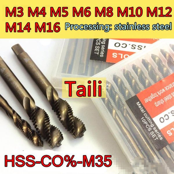 m3 m4 m5 m6 m8 m10 m12 m14 m16 taili containing cobalt hss-co5% m35 spiral tap processing: stainless steel
m3 m4 m5 m6 m8 m10 m12 m14 m16 taili containing cobalt hss-co5% m35 spiral tap processing: stainless steel