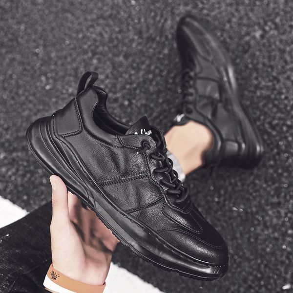breathable sneakers men's genuine leather business dress casual shoes male fashion loafers walking footwear tenis feminino, Black
breathable sneakers men's genuine leather business dress casual shoes male fashion loafers walking footwear tenis feminino, Black