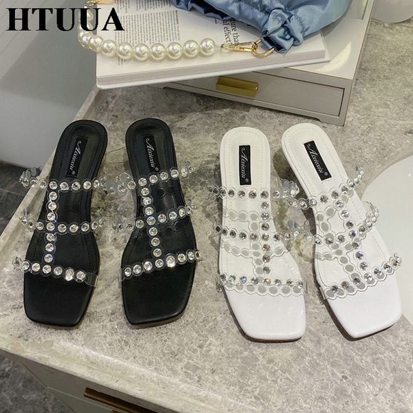 htuua bling crystal transparent heel slippers women 2020 summer sandals casual narrow band ball heel slides ladies shoes sx4072, Black
htuua bling crystal transparent heel slippers women 2020 summer sandals casual narrow band ball heel slides ladies shoes sx4072, Black