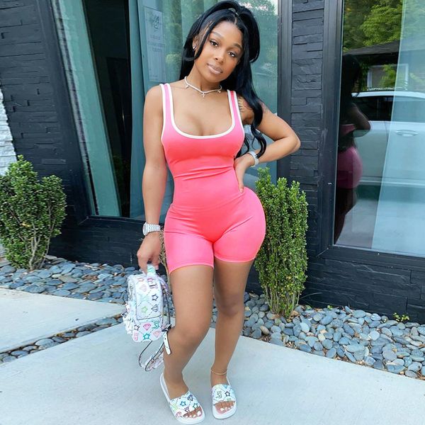 yoga outfits casual women sport jumpsuit shorts sleeveless solid contrast biker gym clothing fitness wear one piece workout set, White;red
yoga outfits casual women sport jumpsuit shorts sleeveless solid contrast biker gym clothing fitness wear one piece workout set, White;red