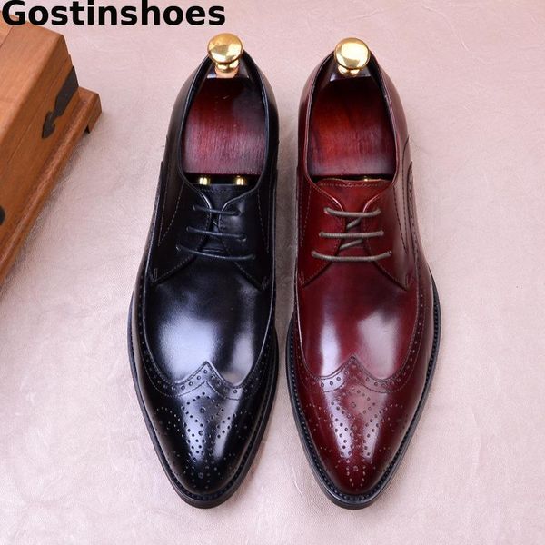 men brouge shoes genuine leather brown black formal derby shoes for men lace-up cut-out wing tip breathable leather rubber
men brouge shoes genuine leather brown black formal derby shoes for men lace-up cut-out wing tip breathable leather rubber