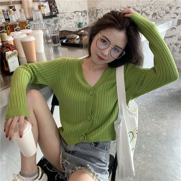 short cardigan women v-neck knitted sweater coat long sleeve single breasted with three buttons casual cardigans
short cardigan women v-neck knitted sweater coat long sleeve single breasted with three buttons casual cardigans