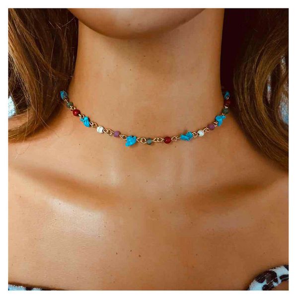 2020 new bohemian style natural stone necklace women's bohemian short necklace charm handmade, Golden;silver
2020 new bohemian style natural stone necklace women's bohemian short necklace charm handmade, Golden;silver
