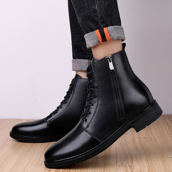 genuine leather men winter boots lace up warm fur ankle snow boots zips fashion handmade men autumn winter shoes dropshipping n5, Black
genuine leather men winter boots lace up warm fur ankle snow boots zips fashion handmade men autumn winter shoes dropshipping n5, Black
