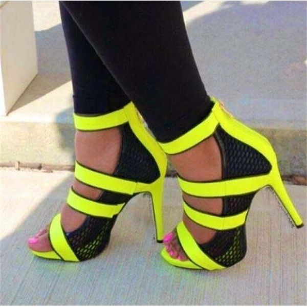 fashion neon straps women cut out sandals open toe ladies mesh high heels summer stiletto zipper back dress shoes 0922, Black
fashion neon straps women cut out sandals open toe ladies mesh high heels summer stiletto zipper back dress shoes 0922, Black