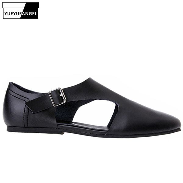sandals summer mens flats pointed toe genuine leather buckle hollow out gladiator shoes vintage man casual outside beach, Black
sandals summer mens flats pointed toe genuine leather buckle hollow out gladiator shoes vintage man casual outside beach, Black