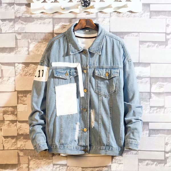 2020 spring and autumn fashion men's ripped denim jacket men's jacket loose student, Black;brown
2020 spring and autumn fashion men's ripped denim jacket men's jacket loose student, Black;brown