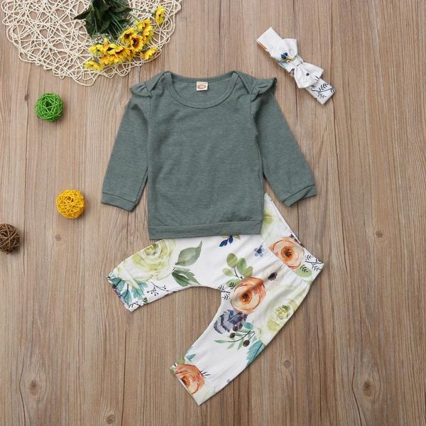 2020 new toddler baby girls autumn winter clothes 3pcs long sleeve ruffles solid pullover +floral print pant+headband, White
2020 new toddler baby girls autumn winter clothes 3pcs long sleeve ruffles solid pullover +floral print pant+headband, White