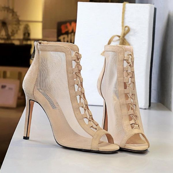 sandals european and american women's shoes with thin heels high-heeled mesh hollow cross straps fish mouth nightclub was, Black
sandals european and american women's shoes with thin heels high-heeled mesh hollow cross straps fish mouth nightclub was, Black