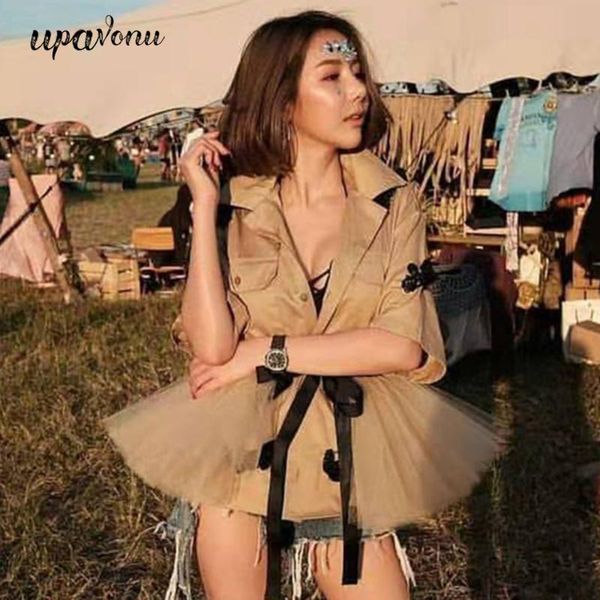 2020 women two piece outfits sequined embroidery half sleeve khaki jacket blouse + lace-up patchwork tulle mesh skirt set, White
2020 women two piece outfits sequined embroidery half sleeve khaki jacket blouse + lace-up patchwork tulle mesh skirt set, White