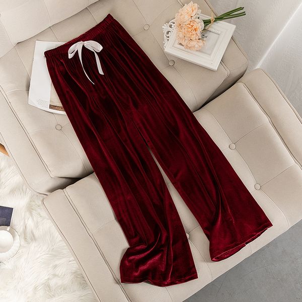 women warm velour pajamas sleepwear nightwear loungewear homewear ankle length pants gold velvet ladies long wide leg pants, Black;red
women warm velour pajamas sleepwear nightwear loungewear homewear ankle length pants gold velvet ladies long wide leg pants, Black;red