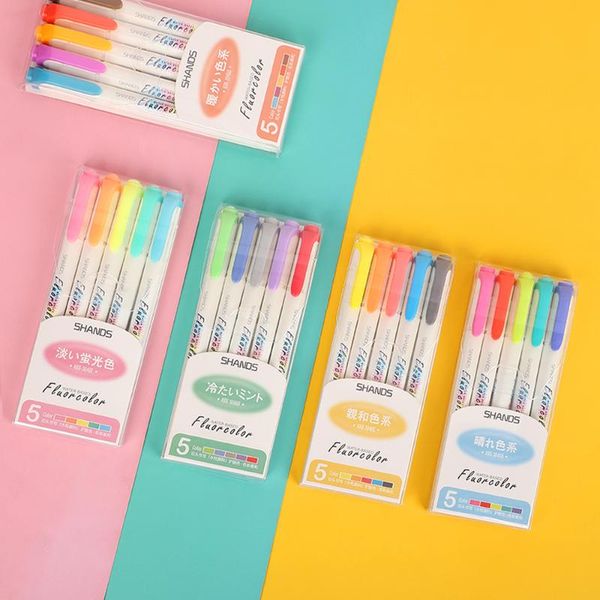 highlighters jianwu 5colors/box morandi color double head highlighter ins cold eye protection fluorescent pen for student supplies, Black;red
highlighters jianwu 5colors/box morandi color double head highlighter ins cold eye protection fluorescent pen for student supplies, Black;red